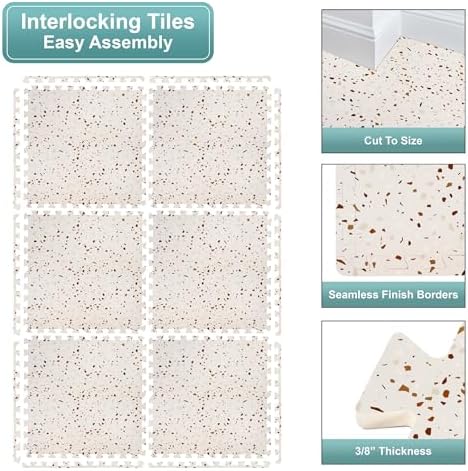 Sorbus 144 Sq. Ft. Interlocking Terrazzo Foam Floor Tiles - Image 6