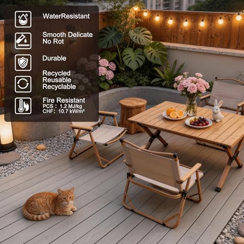Circle Hole Composite Decking Boards 8ft 9 Pcs, Teak&Ancient Wood - Image 4