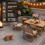 Outdoor Solid 8ft Composite Decking Boards 6 Pcs, Teak&Ancient Wood - Image 4