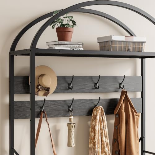 Garvee Coat Rack with Shoe Storage, 16 Hooks, Entryway Organizer - Image 5