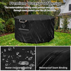 QH.HOME Fire Pit Cover Round 48", 600D Heavy Duty Fabric 100% Waterproof - Image 5