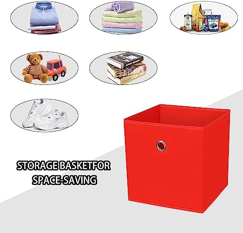 Foldable Storage Cubes Bins, 11 Inch Cloth Storage Cube Fabric Storage Box - Image 3