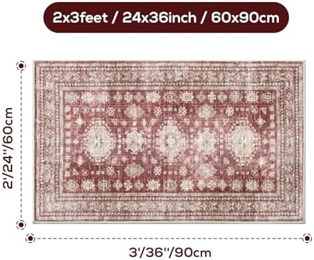 2x3 Door Mat Washable Boho Non Slip Small Throw Rugs - Image 2
