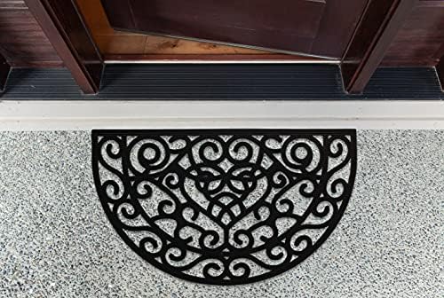 DII Rubber Doormats Collection All Weather, Heart Scroll - Image 2
