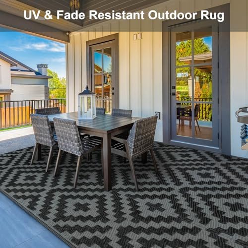Kalafun Outdoor Patio Plastic Straw Rug, 9x18 ft - Image 6