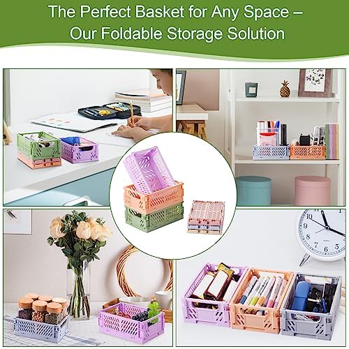 HUUSMOT 6-Pack Collapsible Small Plastic Storage Baskets, 5.9"x3.8"x2.2" - Image 5
