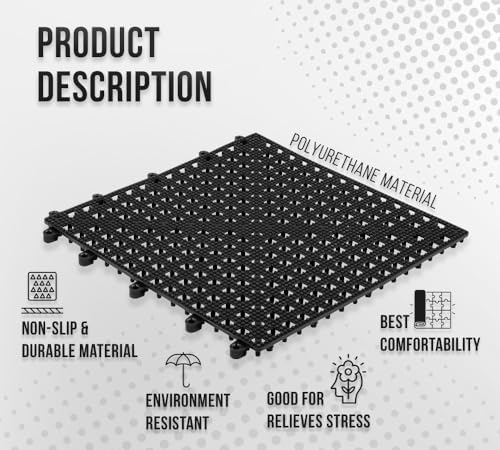 48 Pack 12"x12" 1/2" Thick Non Slip Interlocking Self Drainage Tiles - Image 2
