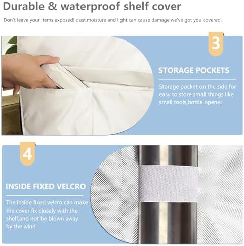 Wire Rack Covers, Heavy Duty 600D Dustproof Waterproof Storage Rack Covers - Image 7