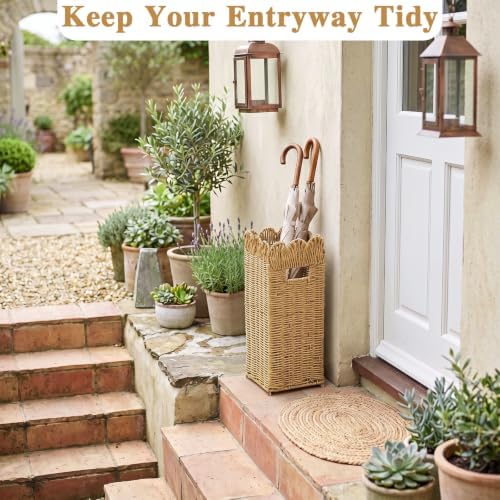 Scalloped Rattan Umbrella Stand - Image 3