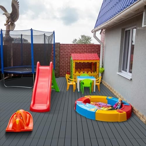 Plastic Interlocking Deck Tiles Waterproof 12x24'' Exstra Long Patio Flooring - Image 6