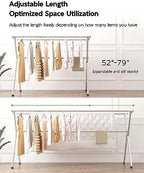 Vikaqi Clothes Drying Rack 79" Folding Indoor Outdoor, Drying Rack Clothing - Image 2