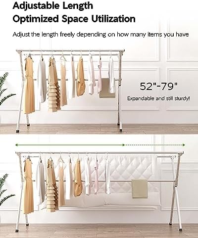 Vikaqi Clothes Drying Rack 79" Folding Indoor Outdoor, Drying Rack Clothing - Image 2