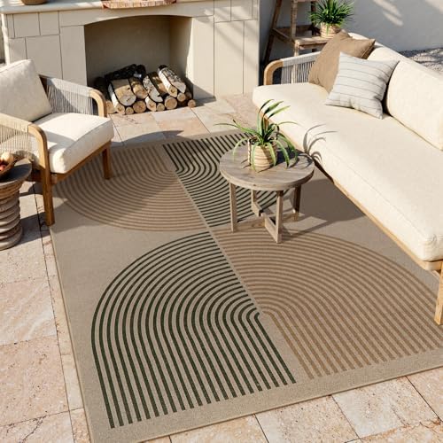 Lahome Modern Rainbow Easy Jute Rug, Washable 5x7 Area Rugs - Image 2