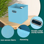 Black Foldable Storage Cubes Bins, Fabric Storage Box Cubes Organizer Baskets - Image 7