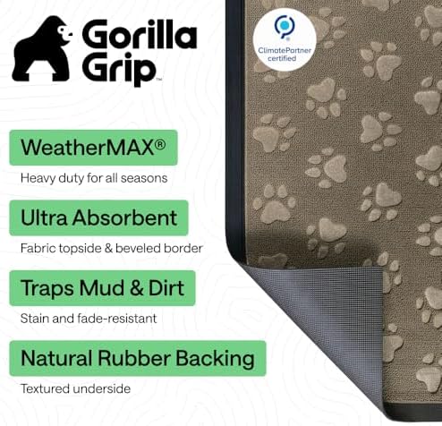 GORILLA GRIP WeatherMAX Door Mat, Indoor Outdoor Use - Image 2