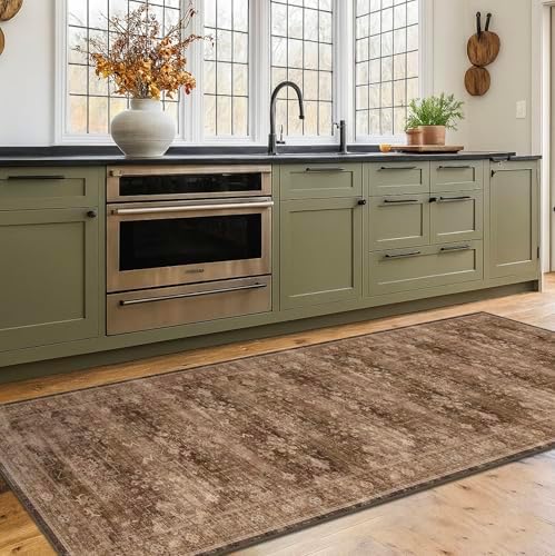 Brown Boho Washable 2x6 Runner Rugs - Image 3
