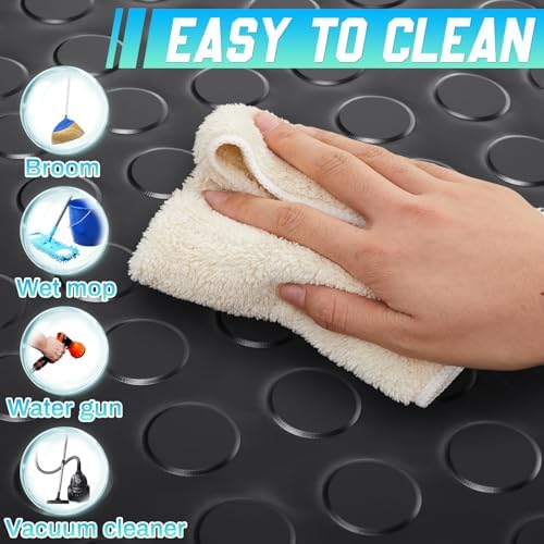 Breling 16 in x 10 ft Rubber Flooring Rolls Mats, Heavy Duty Diamond Plate Coin - Image 3
