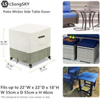Patio Wicker Side Table Cover, Waterproof Square Patio Small Side Table Cover - Image 2