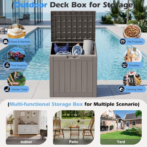 Outdoor Storage Box Waterproof, 32 Gallon Deck Box - Image 3