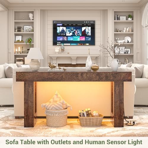 Unikito 63" Console Table with Sensor Light & AC Outlets with USB-C Ports - Image 5