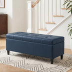 51" Storage Bench, Leather Tufted Storage Ottoman Bench by MIQMICMIK