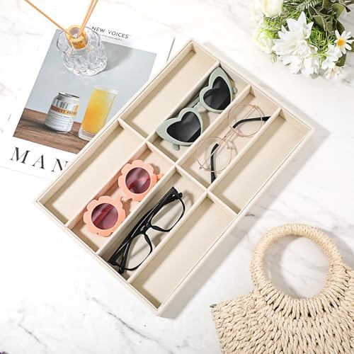 2 Pcs Drawer Sunglass Organizer & Display Tray 8 Grids Velvet Scratch - Image 5