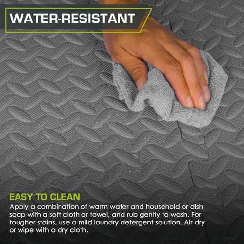 ProsourceFit Exercise Puzzle Mat 1/2-inch, EVA Interlocking Foam Floor Tiles - Image 6