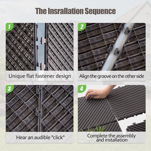 Domi Plastic Interlocking Deck Tiles, 36 Pieces One Pack, 3018 Series - Image 3