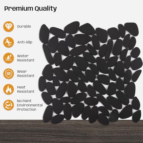 Black Pebble Tile for Shower Floor - Image 4