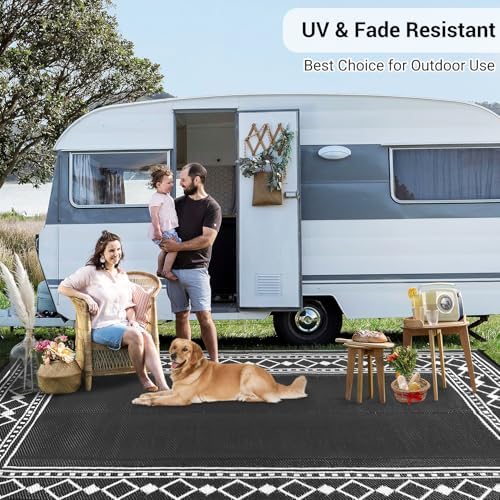 Waterproof Outdoor Rug 9x12, Reversible Plastic Straw Rug Waterproof Modern - Image 4