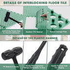 Drydiet 8 Pack Drainage Tiles Modular Interlocking Floor Tiles - Image 4