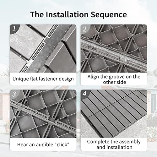Interlocking Deck Tiles Outdoor Waterproof, Composite Patio Flooring - Image 4