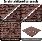 44 Pack Interlocking Deck Tiles, Polypropylene, 3D Wood Grain Plastic, - Image 4