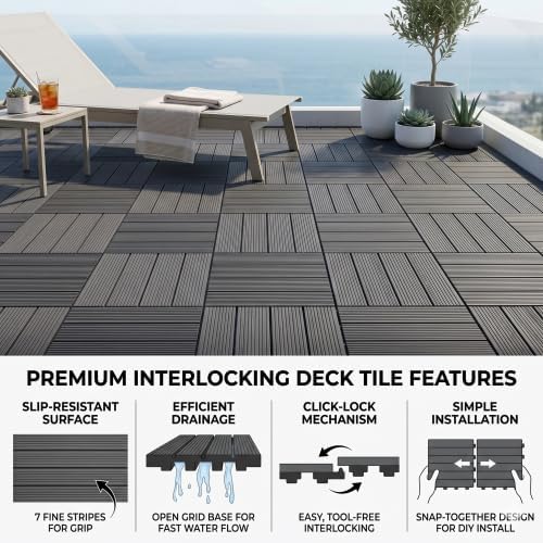 Weatherproof Interlocking Patio Tiles - Image 3