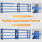 71.3” Wide Heavy Duty Metal Garage Shelving, Adjustable Storage Shelf - Image 6