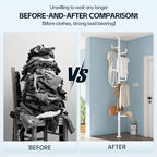 Easy Setup Adjustable Laundry Rod Clothes Space Saving Drying Rack Hanger DIY - Image 5