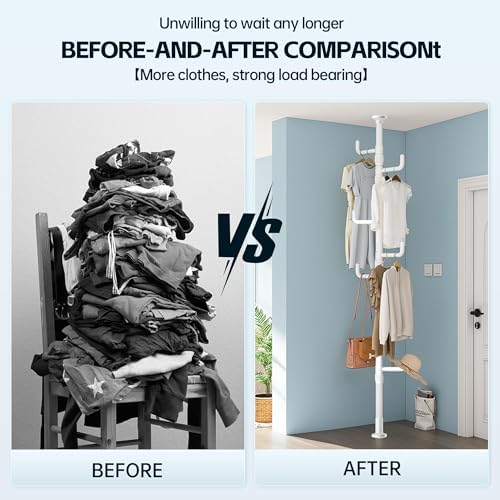 Easy Setup Adjustable Laundry Rod Clothes Space Saving Drying Rack Hanger DIY - Image 5