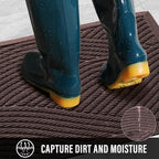 HIYARD Sturdy Front Door Mat, Absorbent Muddy Dirt Resist Welcome Door Mats - Image 2
