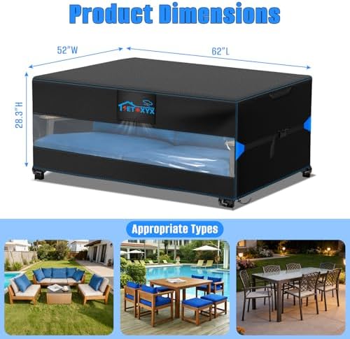 Outdoor Dining Table Cover, 600D Oxford - Image 3
