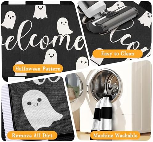 Halloween Door Mat Set, Ghost Welcome Rug - Image 4