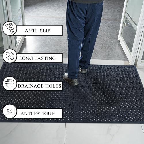 A1HC New All Purpose Rubber Extra Drain 70% Area Floor Mat - Image 3