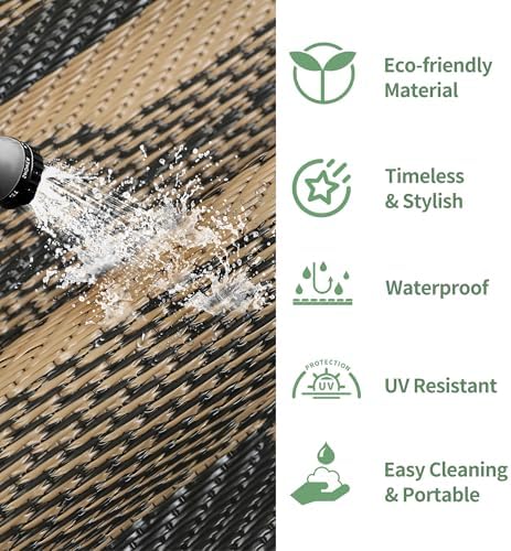 GENIMO Outdoor Rug, Waterproof Plastic Rugs - Image 6