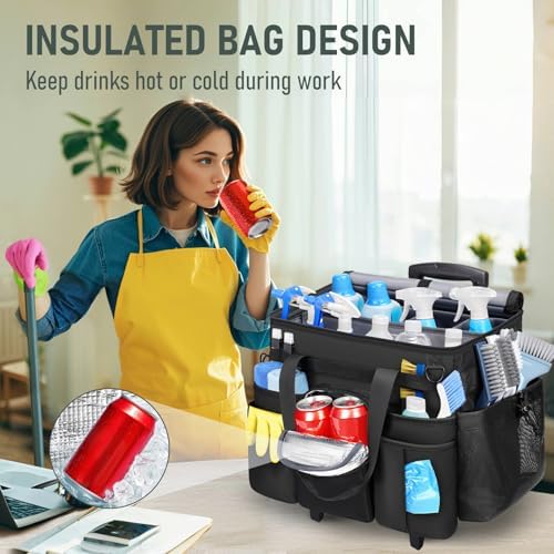 Ytonet XXL Rolling Cleaning Caddy, Large Cleaning Caddy - Image 2