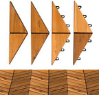 Majestick Goods 4-Pack Herringbone Edge Acacia Wood Interlocking Deck Tiles by MajestickGoods