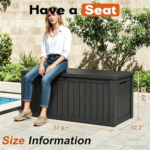 Outdoor Storage Box, Resin Deck Boxes Indoor and outdoor, Waterproof Storage - Image 6