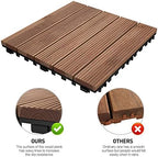 Topeakmart 12x12in Interlocking Wood Deck Tiles 11PCS Flooring - Image 6