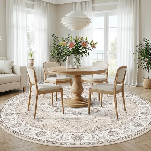 Washable 8ft Round Area Rug - Image 2