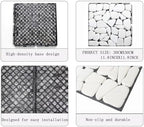 DIY Stone Tile Deck Tile, Durable Patio Garden Interlocking Decking12 6PCS - Image 2