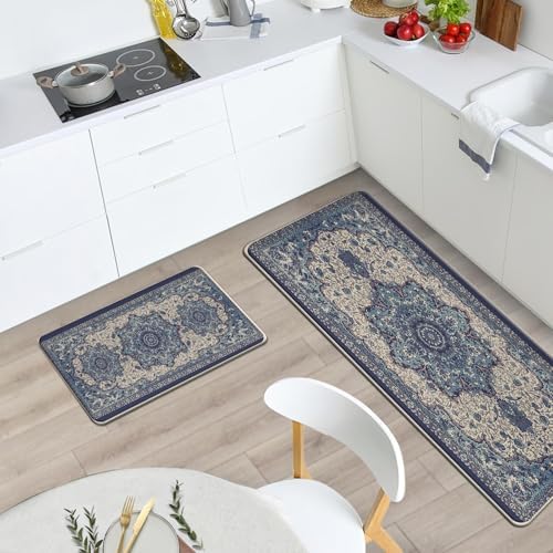 Boho Vintage Floral Kitchen Rugs Set of 2 - Image 2