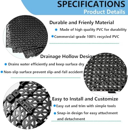 12” x 12” Drainage Interlocking Floor Mats 8 Pack - Image 4